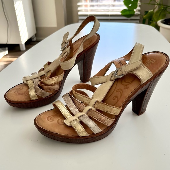 b.o.c. Shoes Boc Metallic Leather Heels Poshmark